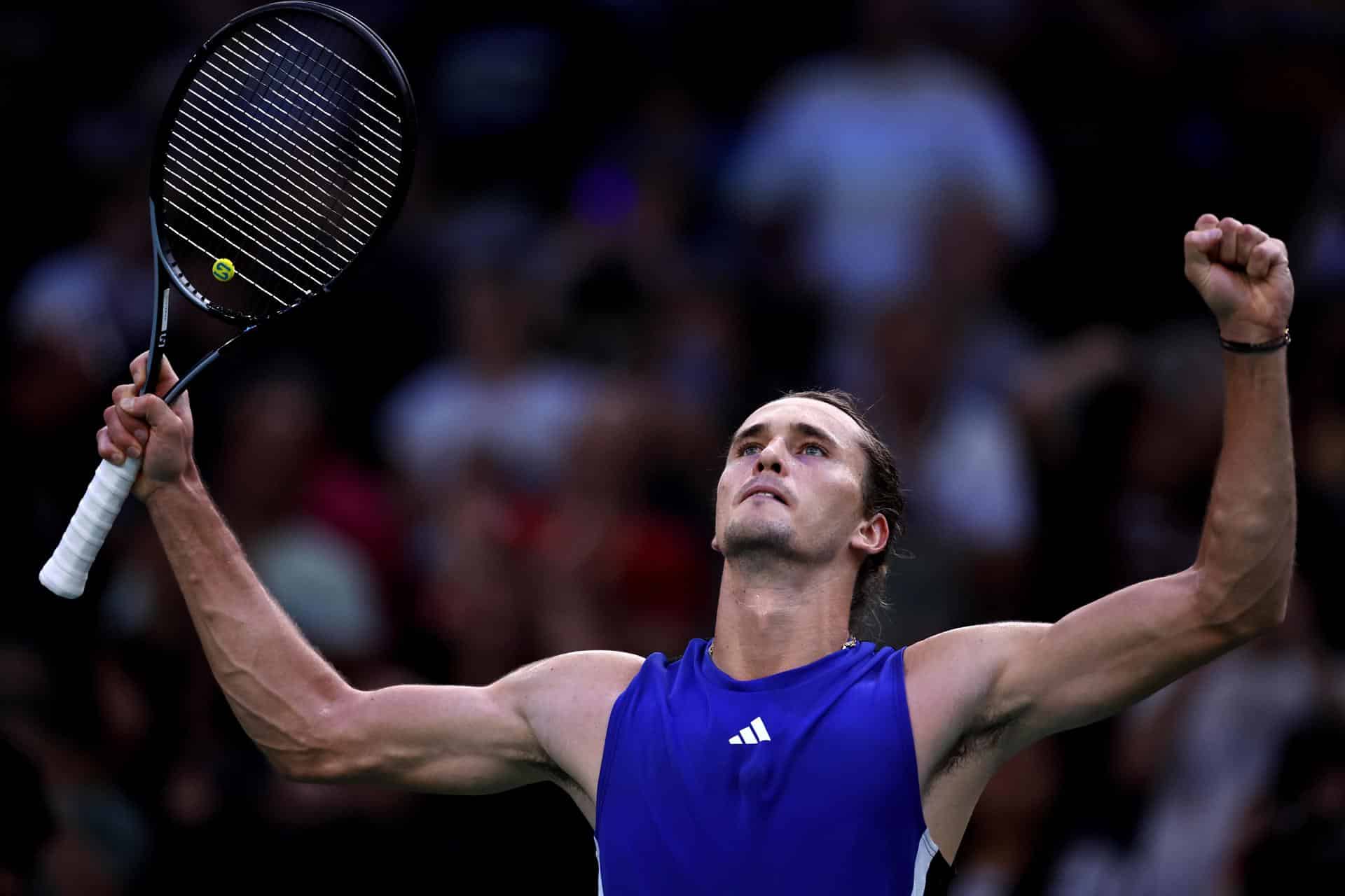 Alexander Zverev celebra su victoria. EFE/EPA/CHRISTOPHE PETIT TESSON