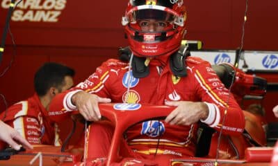 El piloto español de Ferrari Carlos Sainz, durante el Gran Premio de Estados Unidos de F1. EFE/EPA/JOHN MABANGLO