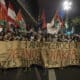 Manifestantes se movilizan a favor de Palestina, con motivo del primer año de la guerra entre Israel y Palestina, este 8 de octubre de 2024 en la Avenida Paulista, en el centro de la ciudad de São Paulo (Brasil). EFE/ Isaac Fontana