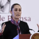 La presidenta de México, Claudia Sheinbaum, habla durante una conferencia de prensa este viernes, en el Palacio Nacional de la Ciudad de México (México). EFE/José Méndez