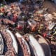 Fotografía aérea que muestra integrantes de los bomberos y grupos de rescate trabajando en la búsqueda de personas entre los escombros del edificio Apartahotel Dubrovnik este miércoles, en el municipio de Villa Gesell, provincia de Buenos Aires (Argentina). EFE/ STR