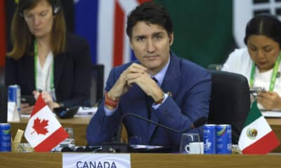 El primer ministro de Canadá Justin Trudeau, participa durante la apertura del segundo día de la Cumbre de jefes de Estado del G20 en Río de Janeiro (Brasil). EFE/ Sebastiao Moreira