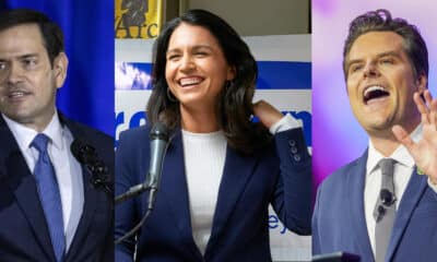 Combo de fotografías de archivo del senador Marco Rubio (i), de la excongresista Tulsi Gabbard (c) y del legislador Matt Gaetz. EFE/ Cristobal Herrera-ulashkevich / Cj Gunther / Dieu-nialo Chery ARCHIVO