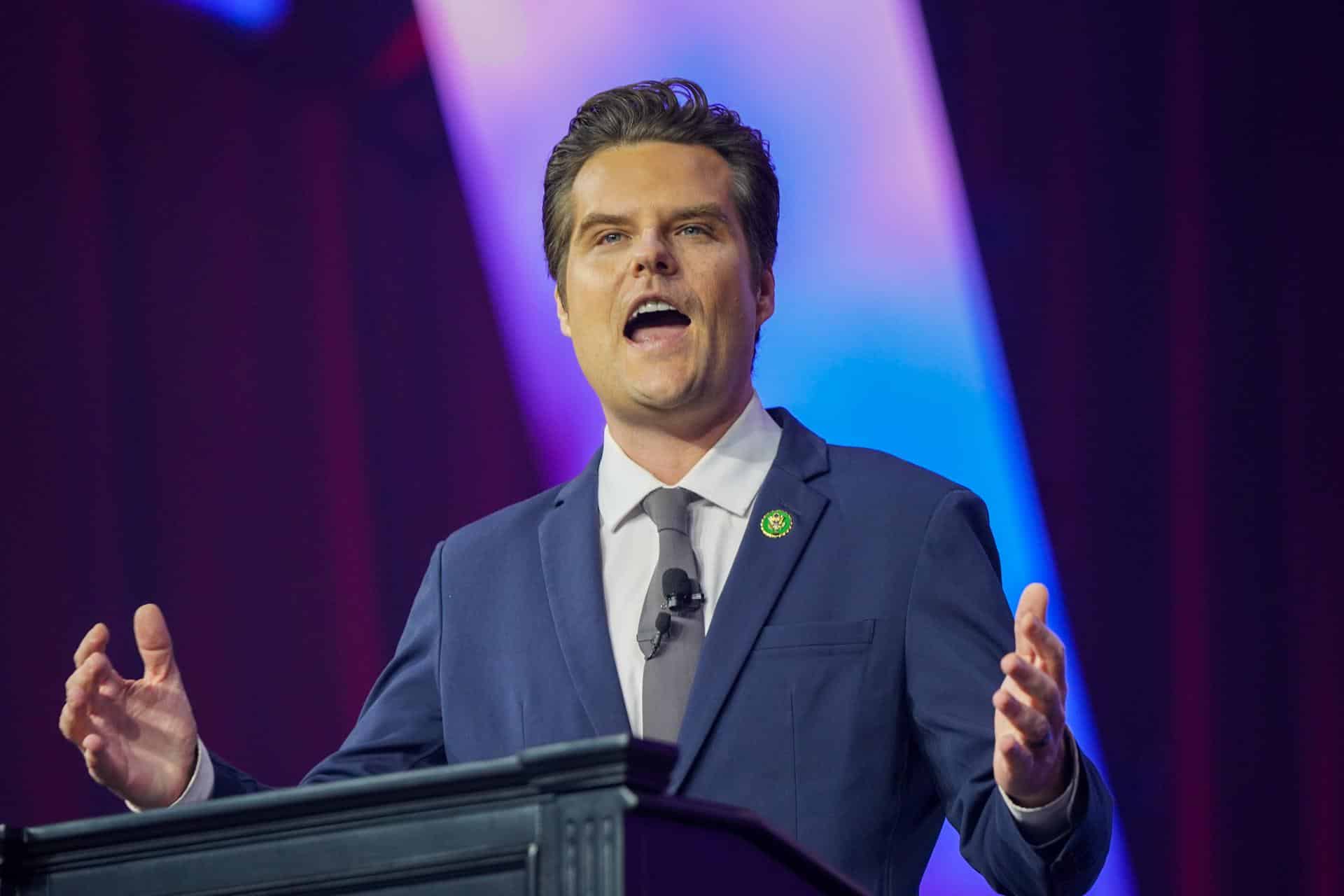 Foto de archivo de Matt Gaetz, nominado por el presidente electo de EE.UU. Donald Trump a fiscal general. EFE/DIEU-NIALO CHERY