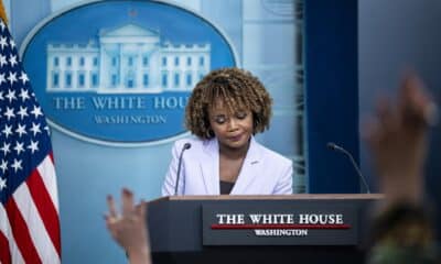 Foto de archivo de la portavoz de la Casa Blanca, Karine Jean-Pierre. EFE/EPA/GRAEME SLOAN