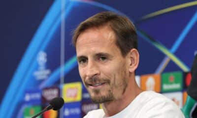 El entrenador del Sporting Joao Pereira, atiende a los medios en la Cristiano Ronaldo Academy, Alcochete, Portugal. EFE/EPA/JOAO RELVAS