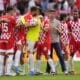 Los jugadores del Girona celebran la victoria en el partido de LaLiga disputado ante el Athletic en el estadio de Montilivi, en una foto de archivo. EFE/ Siu Wu