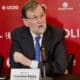 El expresidente del Gobierno español Mariano Rajoy habla en una rueda de prensa este miércoles, en Quito (Ecuador). EFE/ Gianna Benalcazar