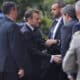 El presidente de Francia, Emmanuel Macron (c), es recibido en la Casa Rosada este domingo, en la ciudad de Buenos Aires (Argentina). EFE/ Juan Ignacio Roncoroni