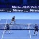 El salvadoreño Marcelo Arevaloy el croata Mate Pavic(arriba) no han podido cpn la pareja alemana formada por Kevin Krawietz y Tim Puetz durantela final de dobles del ATP Finals en Turín, Italia. EFE/EPA/Alessandro Di Marco