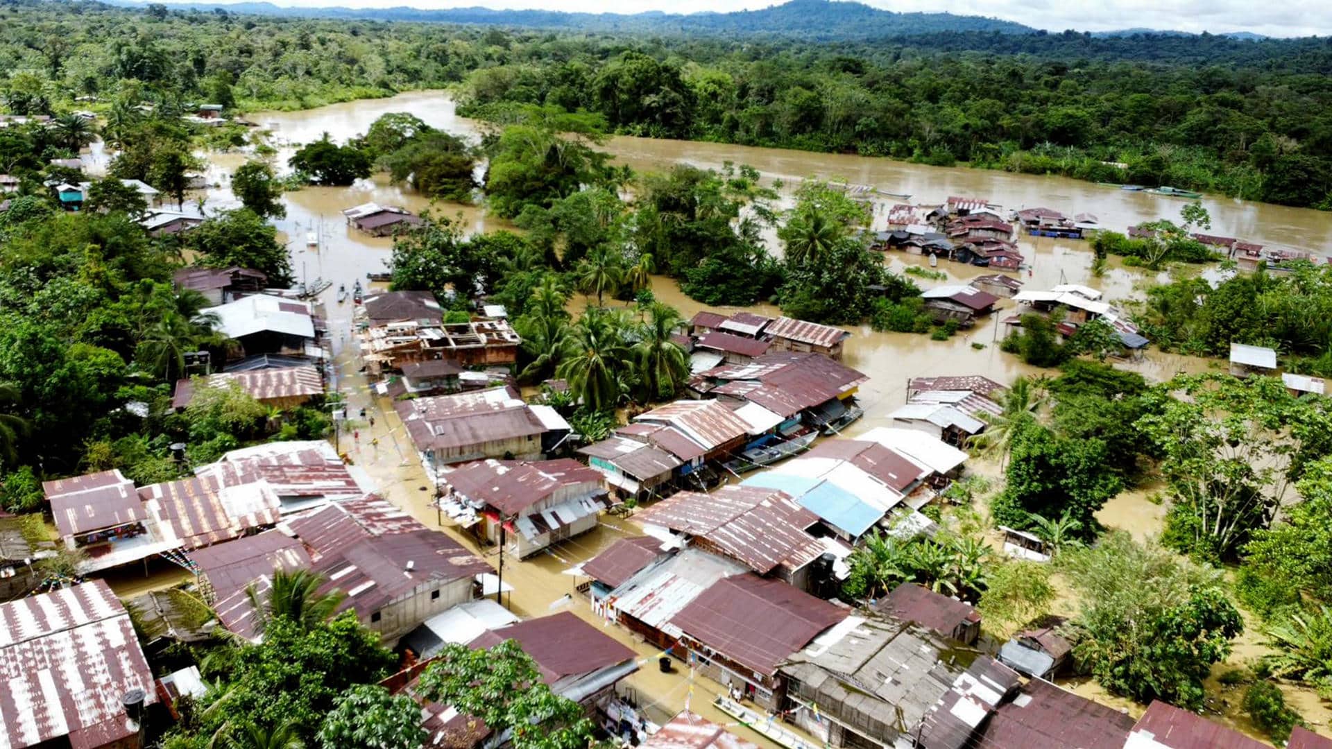 Inundaciones el sábado 9 de noviembre en Pie de Pató, Chocó (Colombia). EFE/ Ejército de Colombia