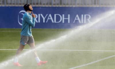 Le Normand, en el entrenamiento de este viernes. EFE/ Mariscal