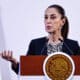 La presidenta de México Claudia Sheinbaum, habla este martes durante una rueda de prensa en Palacio Nacional de la Ciudad de México (México). EFE/Sáshenka Gutiérrez