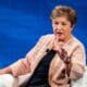 La Directora Gerente del Fondo Monetario Internacional (FMI), Kristalina Georgieva, habla en la Conferencia Anual sobre Banca Central Michel Camdessus de 2024 en el FMI en Washington, DC, EE. UU., el 20 de septiembre de 2024.EFE/EPA/Jim Lo Scalzo