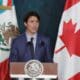 Imagen de archivo del primer ministro canadiense, Justin Trudeau, durante una conferencia de prensa en Palacio Nacional en Ciudad de México. (México). EFE/José Méndez