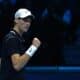 El tenista italiano Jannik Sinner celebra un punto durante el partido de la 'Round Robin' que ha jugado el número uno contra el estadounidense Taylor Fritz en la Nitto ATP Finals en Turín. EFE/EPA/MASSIMO RANA