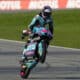 El piloto colombiano de Moto3 David Alonso, durante una sesión de entrenamientos libres para el Gran Premio de Barcelona Solidaridad, este sábado, en el circuito Barcelona-Cataluña de Montmeló. EFE/Alberto Estévez