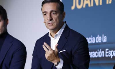 MADRID, 14/11/2024.- El economista Juan Manuel Morales, durante la presentación de su proyecto para ser candidato a la presidencia de la Federación Española de Fútbol (RFEF), en Madrid. EFE/Blanca Míllez