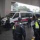 Agentes de policía se encuentran fuera del Tribunal de magistrados de West Kowloon antes del juicio de seguridad nacional de Jimmy Lai en Hong Kong, China. EFE/EPA/LEUNG MAN HEI