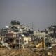 Edificios destruidos en el campo de refugiados de Al Bureij, franja central de Gaza, el 21 de noviembre de 2024. EFE/EPA/MOHAMMED SABER