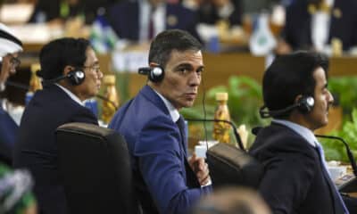 El presidente del Gobierno español, Pedro Sánchez, participa en la cumbre de G20 este lunes en Rio de Janeiro (Brasil). EFE/ Antonio Lacerda