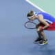 La tenista checa Marie Bouzkova durante su partido contra la polaca Magdalena Frech perteneciente a los cuartos de final de la Billie Jean King Cup, disputado este viernes en Málaga. EFE/Carlos Díaz.