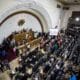 Fotografía de archivo de una sesión en la Asamblea Nacional de Venezuela durante la presentación del "Proyecto de ley contra el fascismo, neofascismo y expresiones similares", el 2 de abril del 2024 en Caracas (Venezuela). EFE/ Miguel Gutierrez