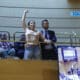 Una de las dos mujeres activistas de Femen con el torso desnudo y mensajes en favor del aborto escritos en su piel, que han interrumpido con gritos el pleno del Senado durante la sesión de control al Gobierno de este martes, antes de ser desalojadas de la tribuna de invitados. EFE/ Zipi