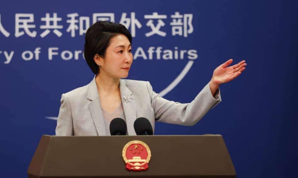 La portavoz del Ministerio de Relaciones Exteriores de China, Mao Ning, durante una conferencia de prensa sobre las elecciones en Estados Unidos, en Beijing, China, 06 de noviembre de 2024. 
 EFE/EPA/WU HAO