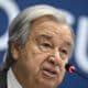 El secretario general de las Naciones Unidas (ONU), António Guterres, habla durante una conferencia de prensa en el centro de prensa del G20, este domingo en Rio de Janeiro (Brasil). EFE/Andre Borges