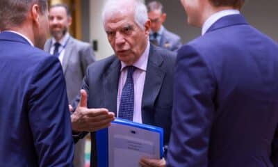 El Alto Representante de la Unión Europea para Asuntos Exteriores y Política de Seguridad, Josep Borrell, asiste a la reunión del segmento de defensa del Consejo de Asuntos Exteriores de la Unión Europea, en Bruselas, Bélgica, 19 de noviembre de 2024. El Consejo discutirá el apoyo militar de la UE a Ucrania. Bélgica, Ucrania, Bruselas EFE/EPA/OLIVIER HOSLET