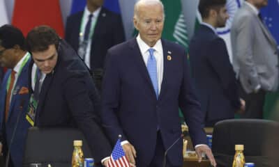 El presidente de Estados Unidos, Joe Biden, participa durante la apertura de la Cumbre de jefes de Estado del G20 que comenzó este lunes en Río de Janeiro (Brasil). EFE/ Antonio Lacerda