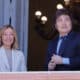 El presidente de Argentina, Javier Milei (d) y la primera ministra italiana, Giorgia Meloni, reaccionan durante su primera visita oficial este miércoles en la Casa Rosada en Buenos Aires (Argentina). EFE/Juan Ignacio Roncoroni