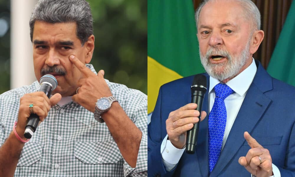 Combo de fotografías donde se observa al presidente de Venezuela, Nicolas Maduro (i) y al presidente de Brasil, Luiz Inácio Lula da Silva. EFE / Miguel Gutierrez / André Borges