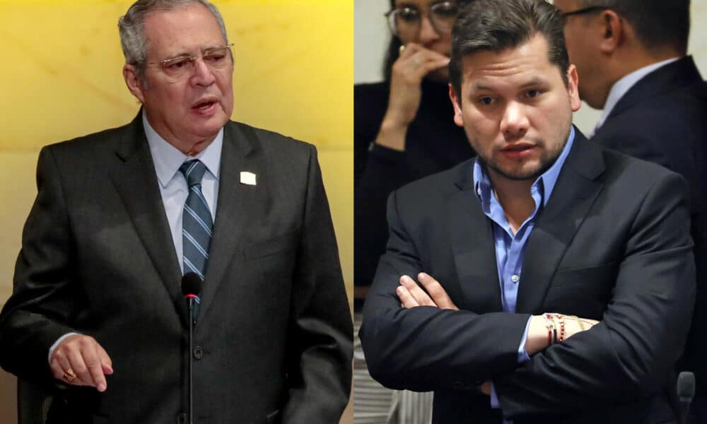 Combo de fotografías donde aparece el expresidente del Senado, Iván Name (i), y el expresidente de la Cámara de Representantes, Andrés Calle. La Corte Suprema de Justicia colombiana abrió este martes una investigación contra los expresidentes del Senado Iván Name y de la Cámara de Representantes Andrés Calle por su presunta vinculación en hechos de corrupción en una unidad estatal, que salpica a varios miembros del Gobierno y del Congreso. EFE/ Carlos Ortega / Mauricio Dueñas Castañeda