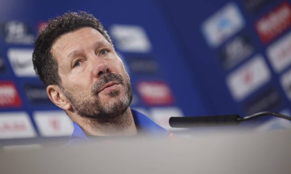 Simeone, durante la rueda de prensa de este viernes. EFE/ Mariscal