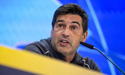 El entrenador del Milan, Paulo Fonseca, ofrece una rueda de prensa este lunes en Madrid, en la víspera de su encuentro de la Liga de Campeones ante el Real Madrid. EFE/ Daniel González