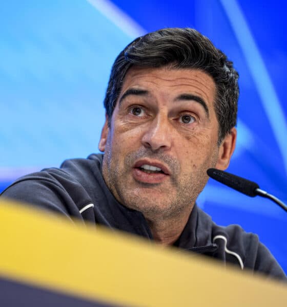 El entrenador del Milan, Paulo Fonseca, ofrece una rueda de prensa este lunes en Madrid, en la víspera de su encuentro de la Liga de Campeones ante el Real Madrid. EFE/ Daniel González