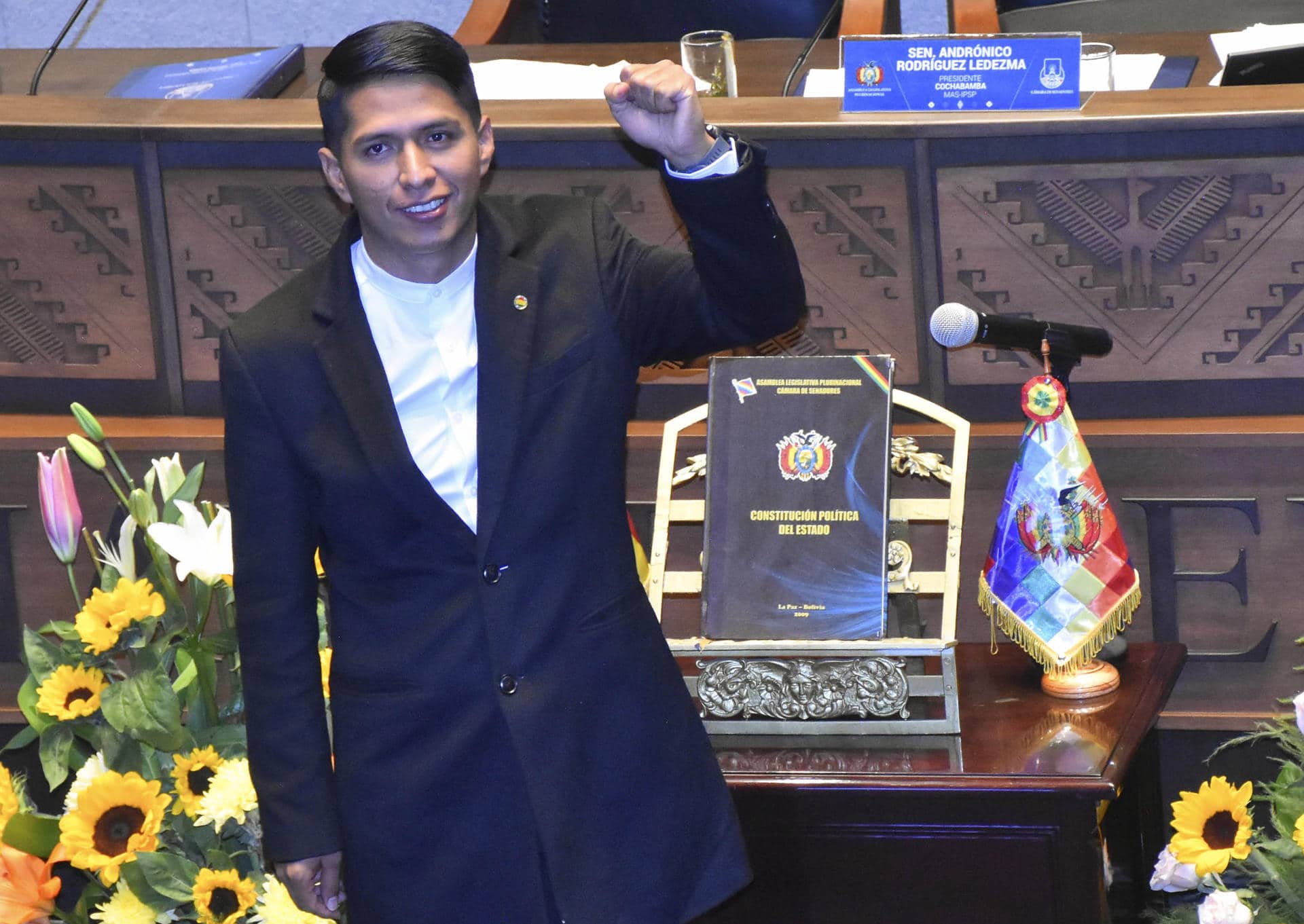 Foto de archivo del presidente en ejercicio del Parlamento de Bolivia, Andrónico Rodríguez. EFE/Stringer