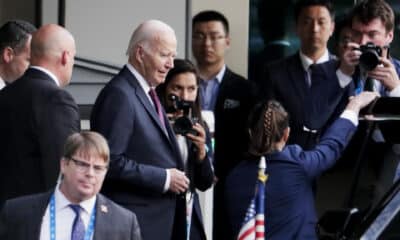 El presidente de los Estados Unidos, Joe Biden, sale del hotel Los Delfines luego de una reunión bilateral con el presidente de China, Xi Jinping, en Lima (Perú). EFE/ Carlos OrtegaEFE/ Carlos Ortega