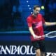 El tenista ruso Daniil Medvedev en su partido de la Round Rob icontra el australiano Alex De Minauren Turín, Italia. EFE/EPA/MASSIMO RANA