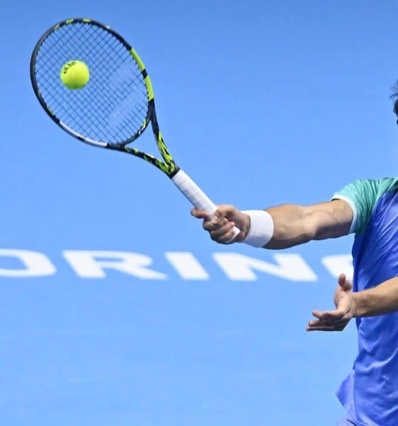 Carlos Alcaraz, durante el partido contra el alemán Alexander Zverev. EFE/EPA/Alessandro Di Marco