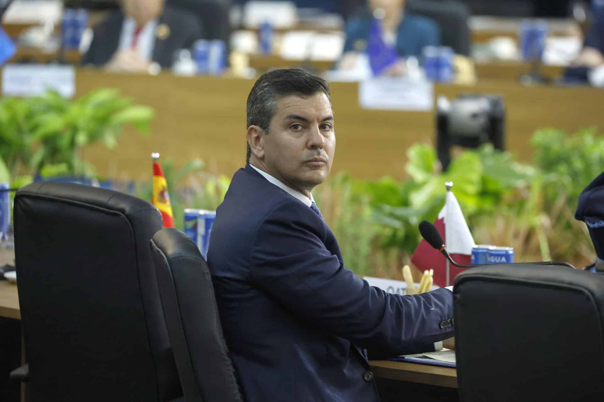 Fotografía del presidente de Paraguay Santiago Peña. EFE/ Sebastiao Moreira