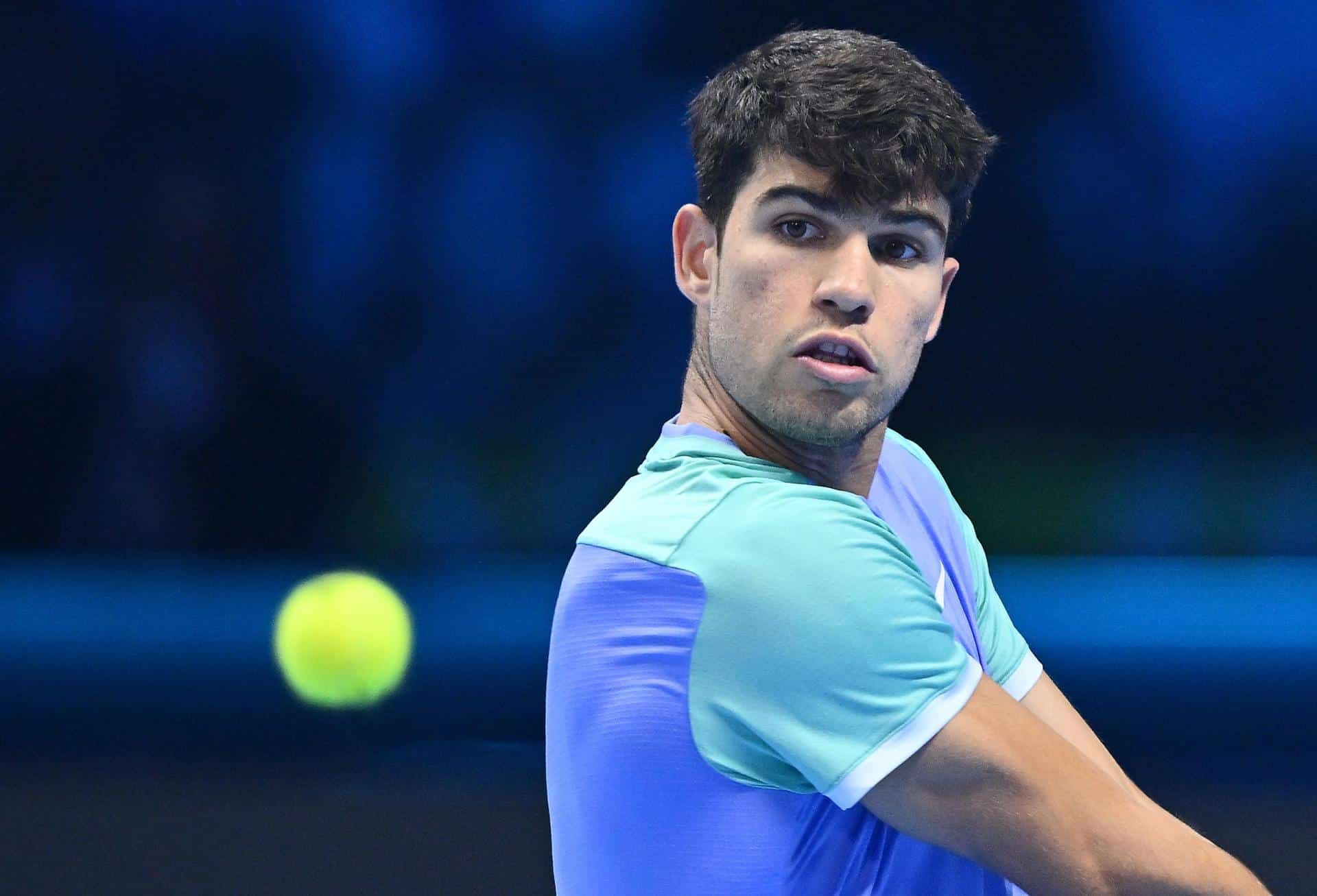 El tenista español Carlos Alcaraz durante las Nitto ATP Finals. EFE/EPA/ALESSANDRO DI MARCO