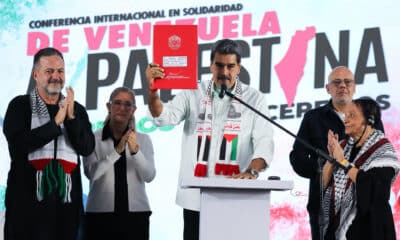 Fotografía cedida por Prensa Miraflores del presidente de Venezuela, Nicolás Maduro, en un acto de Gobierno en Caracas (Venezuela). EFE/ Prensa Miraflores