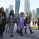 Participants arrive to the United Nations Climate Change Conference COP29 in Baku, Azerbaijan, 14 November 2024. The Azerbaijani capital of Baku will host the 2024 United Nations Climate Change Conference (COP29) from 11 to 22 November 2024. (Azerbaiyán) EFE/EPA/IGOR KOVALENKO