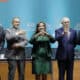 Imagen que muestra, desde la izquierda, al presidente de la comisión pro tempore de APEC, Carlos Chavez Tafur; el canciller Elmer Schialer; La presidenta de Perú, Dina Boluarte, y el presidente de los Altos Funcionarios de la APEC, Carlos Vásquez, y el alto funcionario de Perú, Renato Reyes, l finalizar una rueda de prensa donde se entrego un balance final de la APEC, en Lima. EFE/ Carlos Ortega