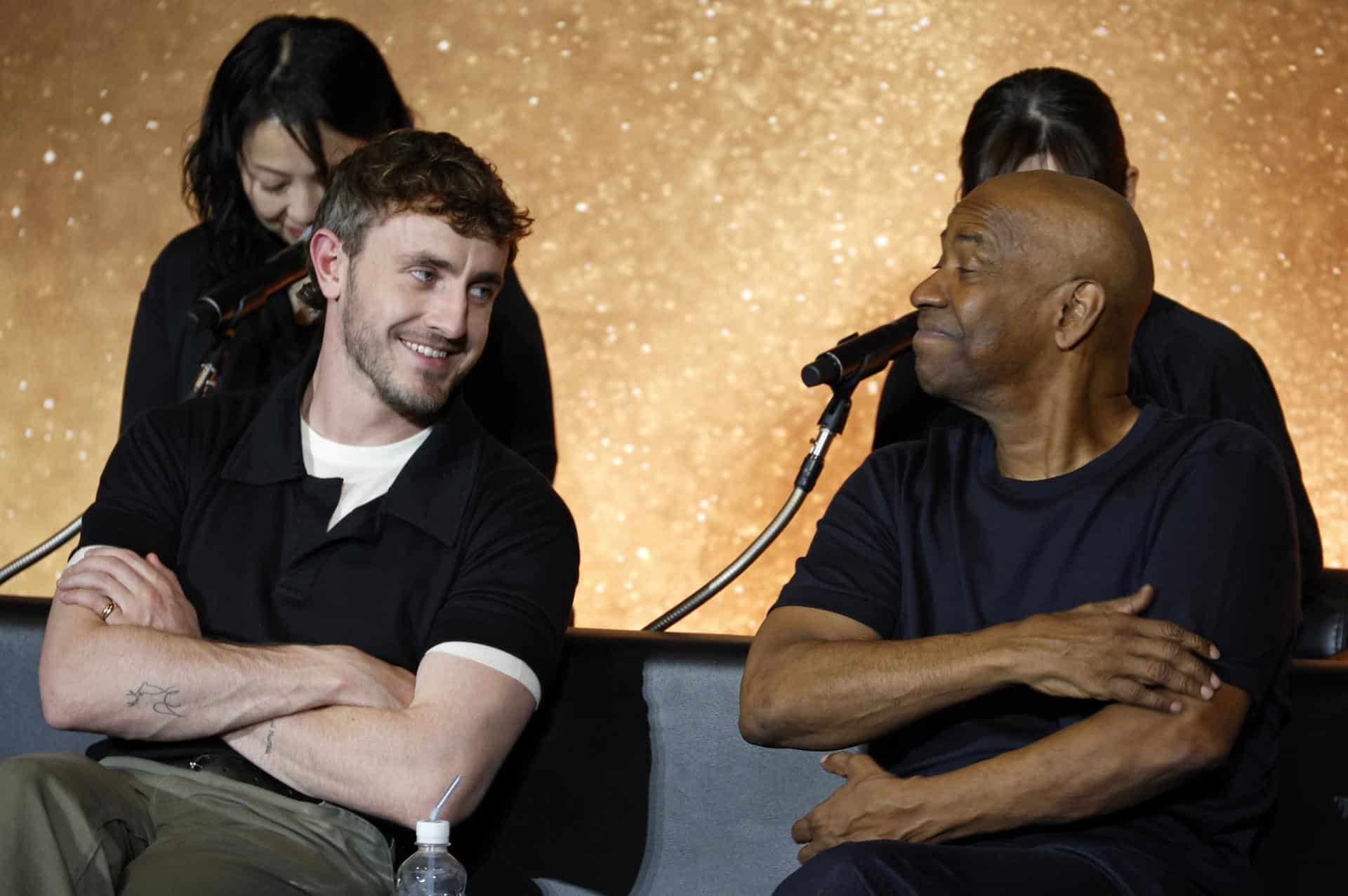 Imagen de archivo de Paul Mescal y Denzel Washington durante la rueda de prensa de 'Gladiator II' en el Festival de Cine Internacional de Tokio, en Japón. EFE/EPA/FRANCK ROBICHON