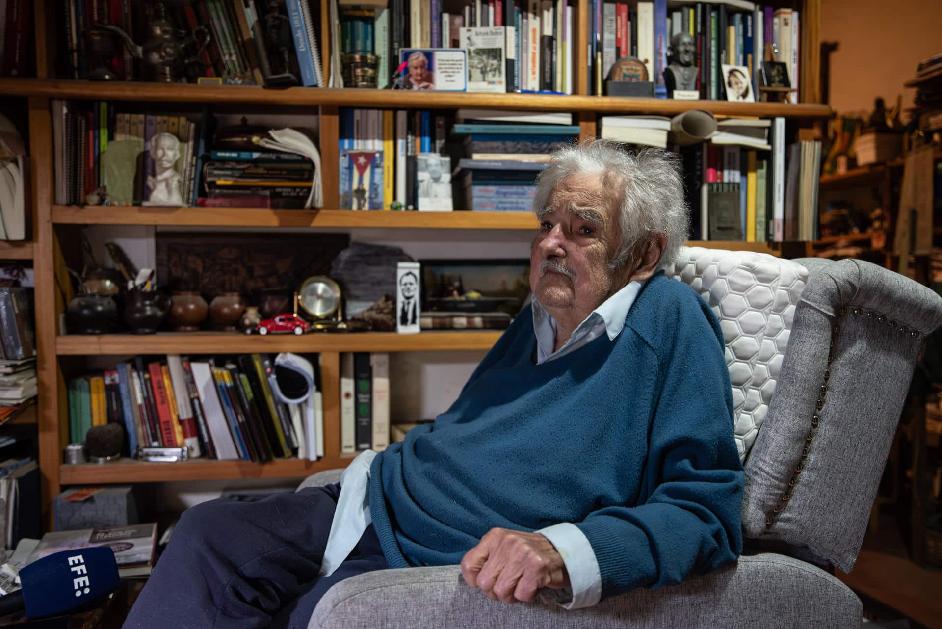 Fotografía del 18 noviembre 2024 del expresidente de Uruguay, José Mujica, durante una entrevista con EFE en Montevideo (Uruguay). EFE/ Sofía Torres