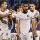 l centrocampista venezolano del Girona Yangel Herrera (2d) celebra el primer gol de su equipo durante el partido de LaLiga entre el Getafe y el Girona, este domingo en el Coliseo de Getafe. EFE/ Sergio Pérez